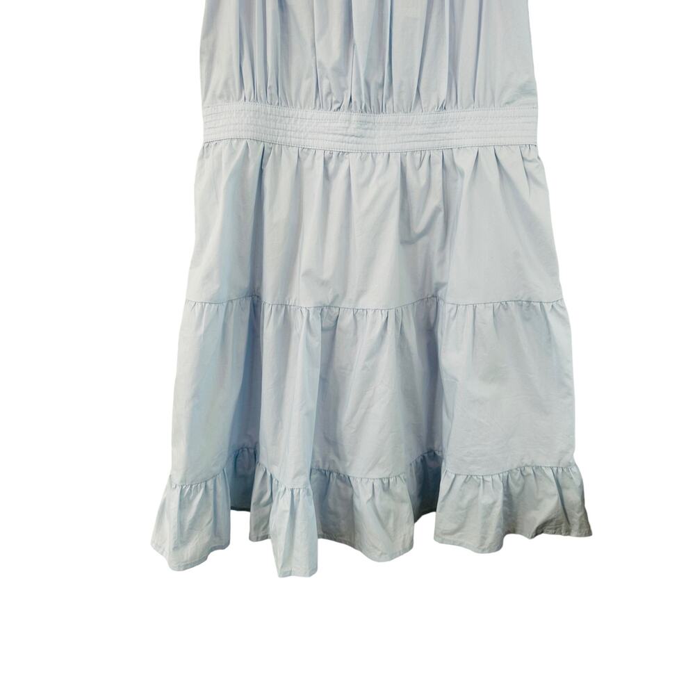 Gaudi Light Baby Blue Tiered Short Puff Sleeve Scoop Neck Mini Dress Size Small - Picture 4 of 7
